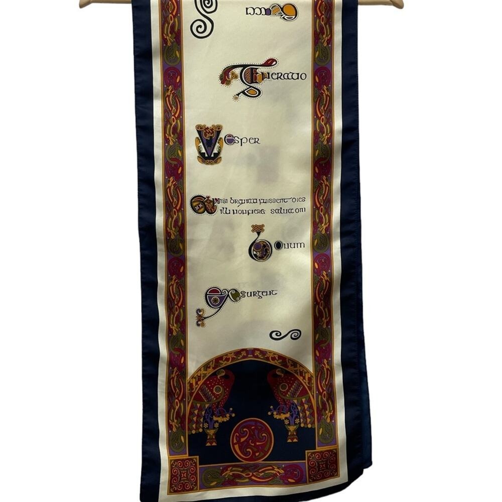 The Book of Kells Celtic Silk Scarf Womens Accessory Irish Heritage Religious